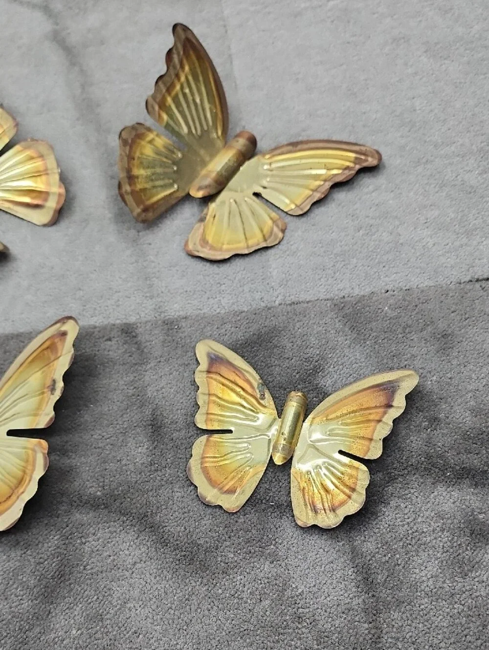 Homco Gold and Cream Butterfly Wall Decor Set